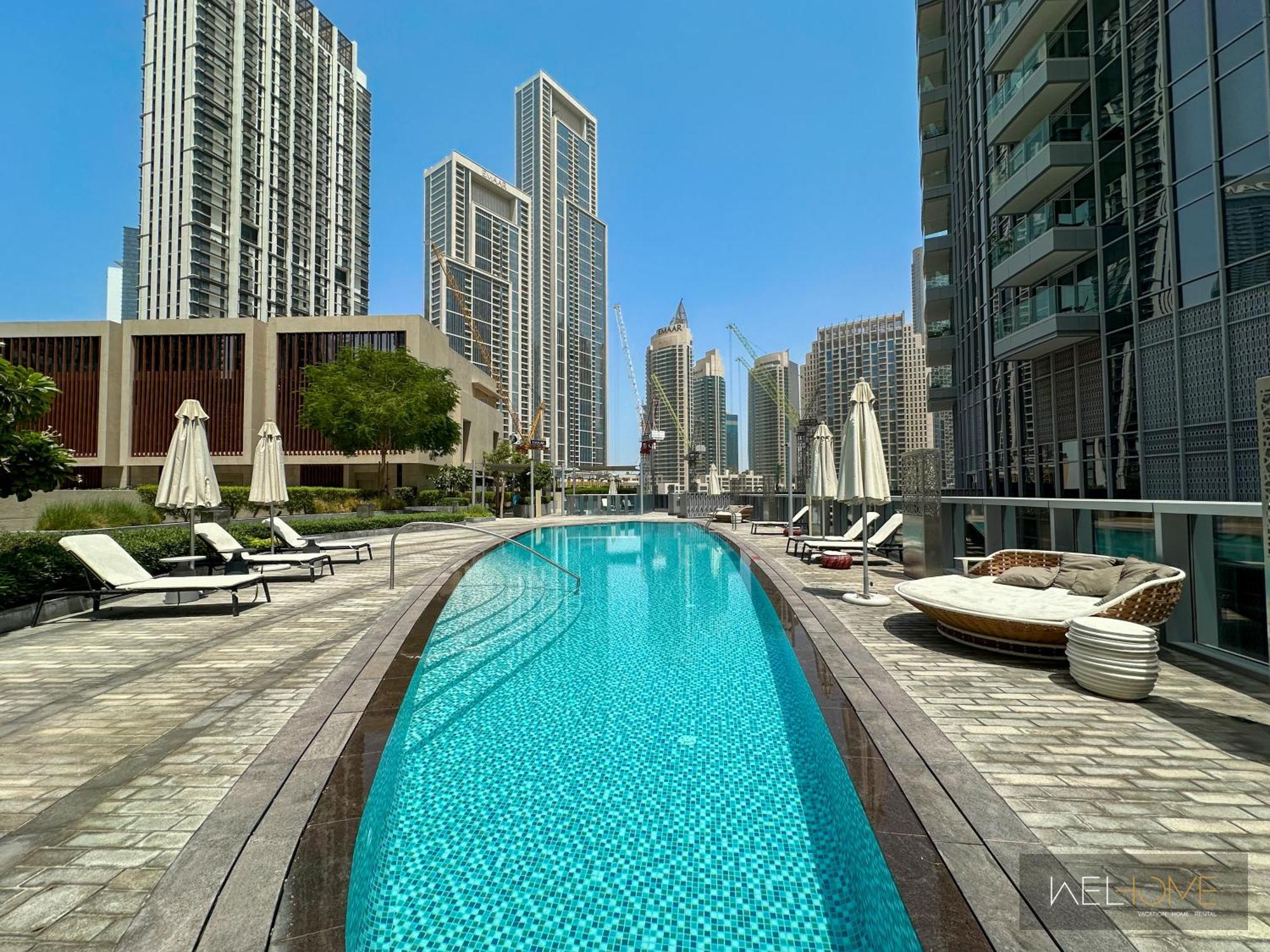 Welhome - Luxury Apartment Facing Burj Khalifa With Terrace Dubai Ngoại thất bức ảnh